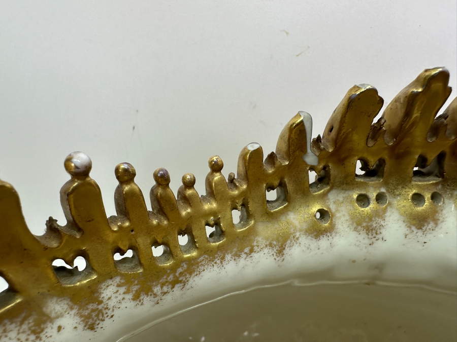 Antique Art Nouveau Hand Painted Porcelain Jardiniere 17W X 10D X 9.5H - See Photos For Several Chips [Photo 10]