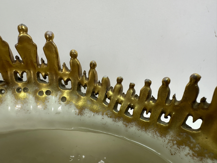 Antique Art Nouveau Hand Painted Porcelain Jardiniere 17W X 10D X 9.5H - See Photos For Several Chips [Photo 11]