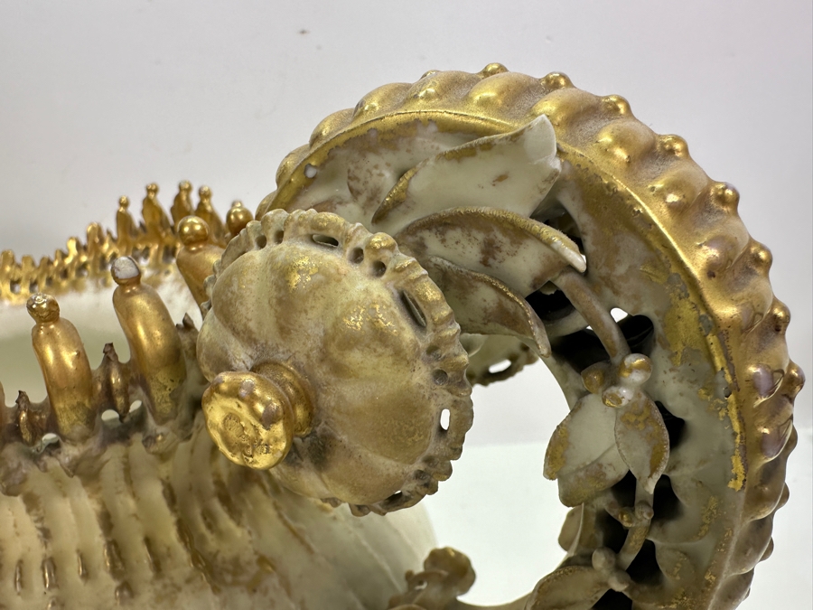 Antique Art Nouveau Hand Painted Porcelain Jardiniere 17W X 10D X 9.5H - See Photos For Several Chips [Photo 14]