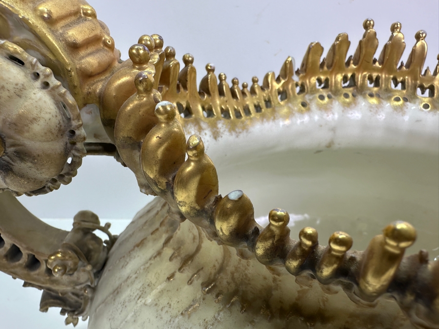 Antique Art Nouveau Hand Painted Porcelain Jardiniere 17W X 10D X 9.5H - See Photos For Several Chips [Photo 9]