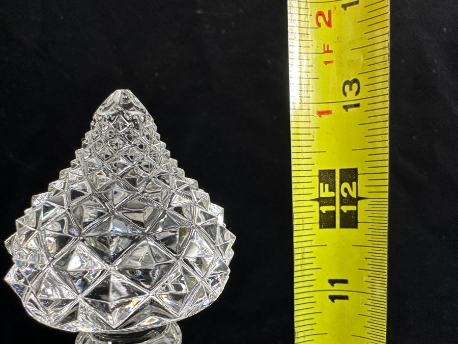 Hofbauer English Hobnail Crystal Decanter With Hallmarked Sterling Silver Top 13.5H & (5) Shot Glasses 3.5H [Photo 9]