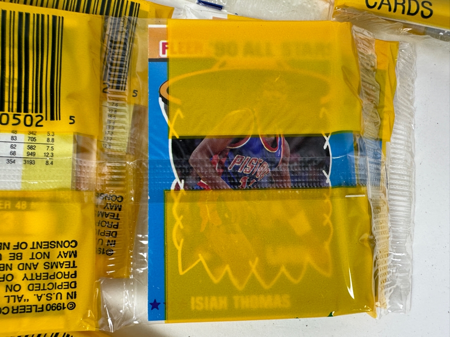 (12) Unopened Rack Packs Of 1990 Fleer NBA Basketball Cards - Total Of 540 Basketball Cards [Photo 6]