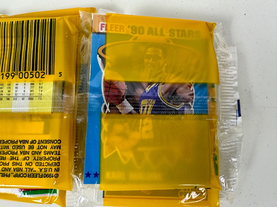 (12) Unopened Rack Packs Of 1990 Fleer NBA Basketball Cards - Total Of 540 Basketball Cards [Photo 7]