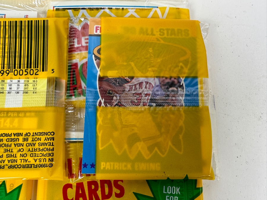 (12) Unopened Rack Packs Of 1990 Fleer NBA Basketball Cards - Total Of 540 Basketball Cards [Photo 4]