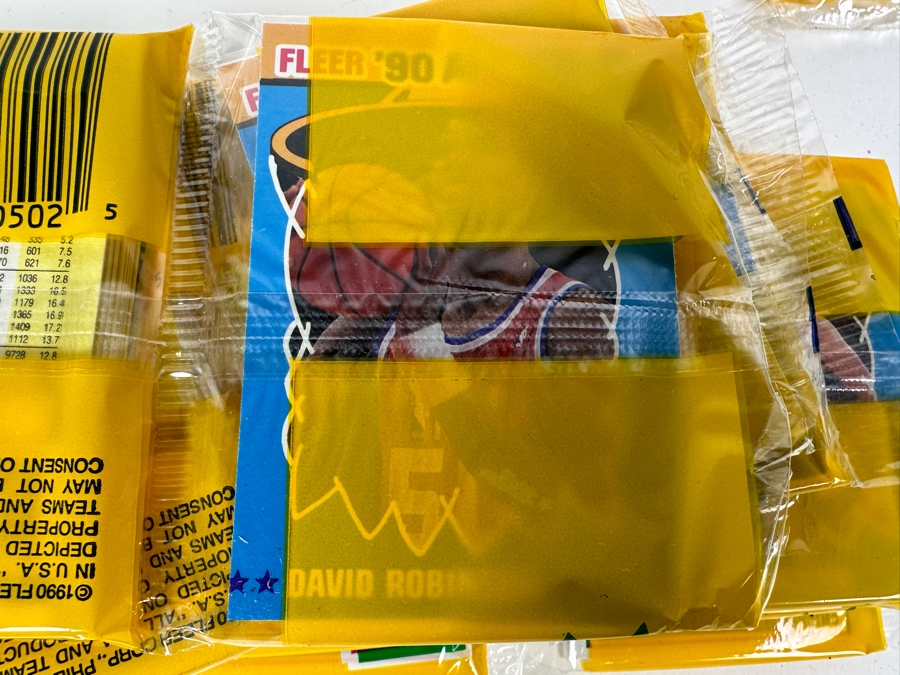 (12) Unopened Rack Packs Of 1990 Fleer NBA Basketball Cards - Total Of 540 Basketball Cards [Photo 9]