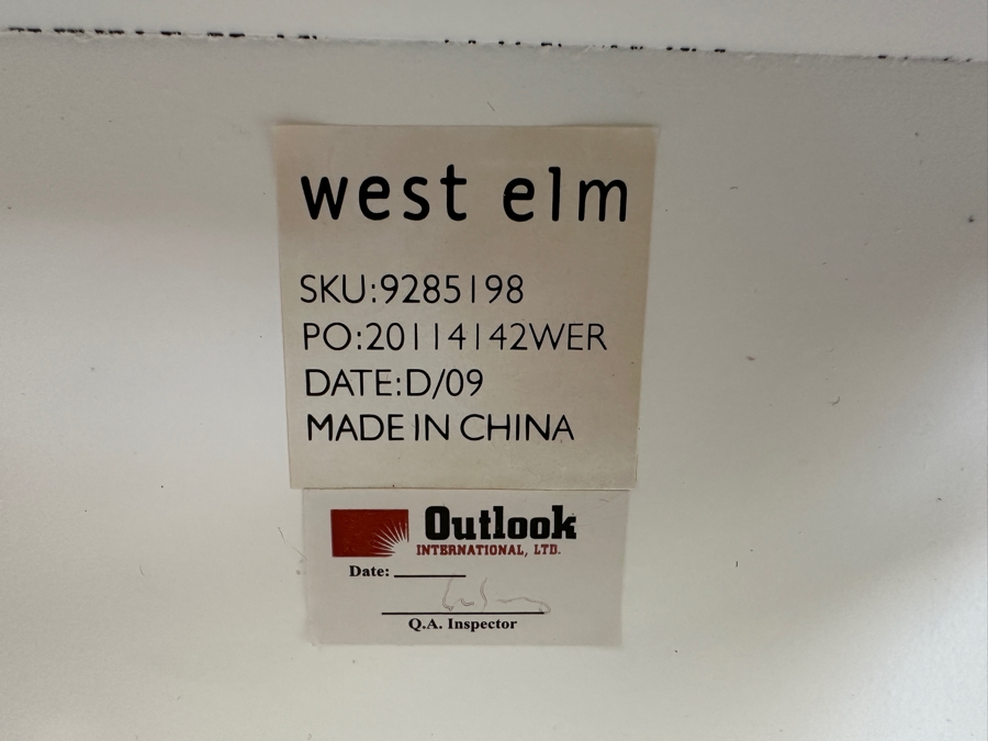 Pair Of West Elm White Wooden Spa Benches with Terry Cloth Cushions  / Side Tables 25W X 15D X 19H [Photo 5]