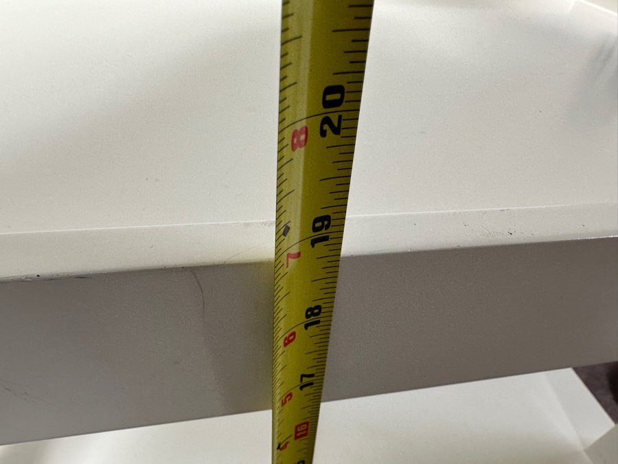 Pair Of West Elm White Wooden Spa Benches with Terry Cloth Cushions  / Side Tables 25W X 15D X 19H [Photo 8]