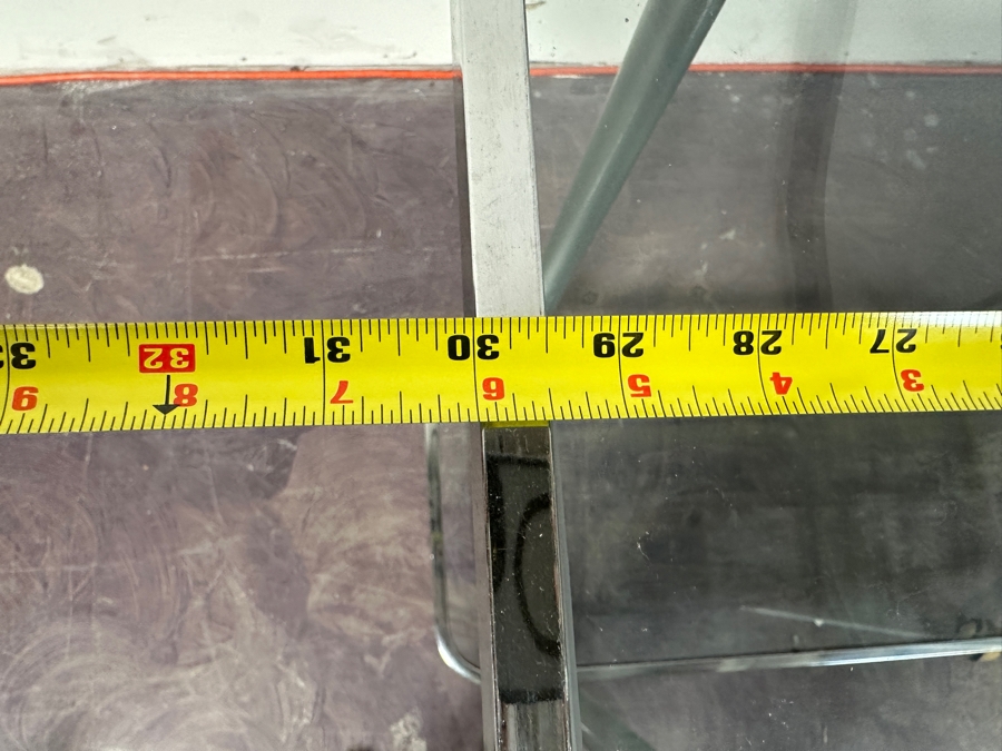 Mid-Century Chrome & Glass Rolling Bar Cart 30W X 14.5D X 32H [Photo 9]