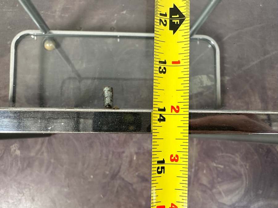 Mid-Century Chrome & Glass Rolling Bar Cart 30W X 14.5D X 32H [Photo 10]