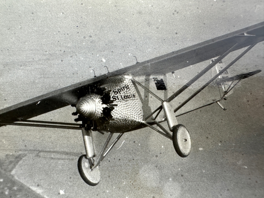 Vintage 1927 Original Historical B&W Underwood & Underwood Photograph Of The Ryan Monoplane ('Spirit Of St. Louis') Piloted By Captain Charles Lindbergh Flying Over San Diego In Prep Flight For 3,600-Mile Record Flight From New York To Paris 8.5 X 6.5 [Photo 3]