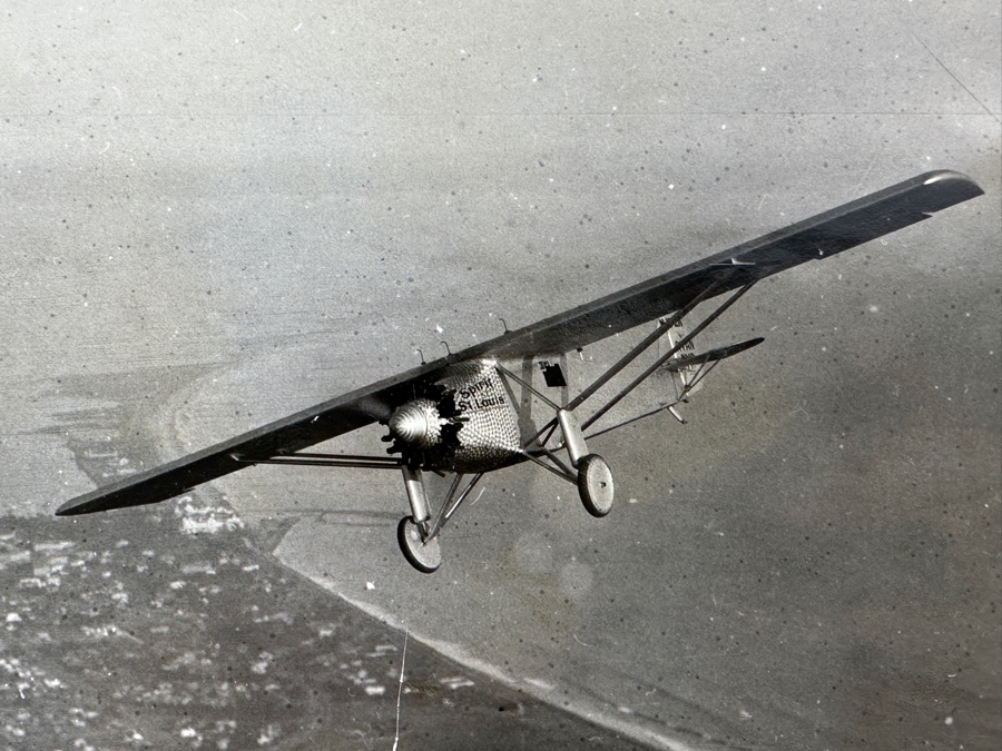Vintage 1927 Original Historical B&W Underwood & Underwood Photograph Of The Ryan Monoplane ('Spirit Of St. Louis') Piloted By Captain Charles Lindbergh Flying Over San Diego In Prep Flight For 3,600-Mile Record Flight From New York To Paris 8.5 X 6.5 [Photo 5]