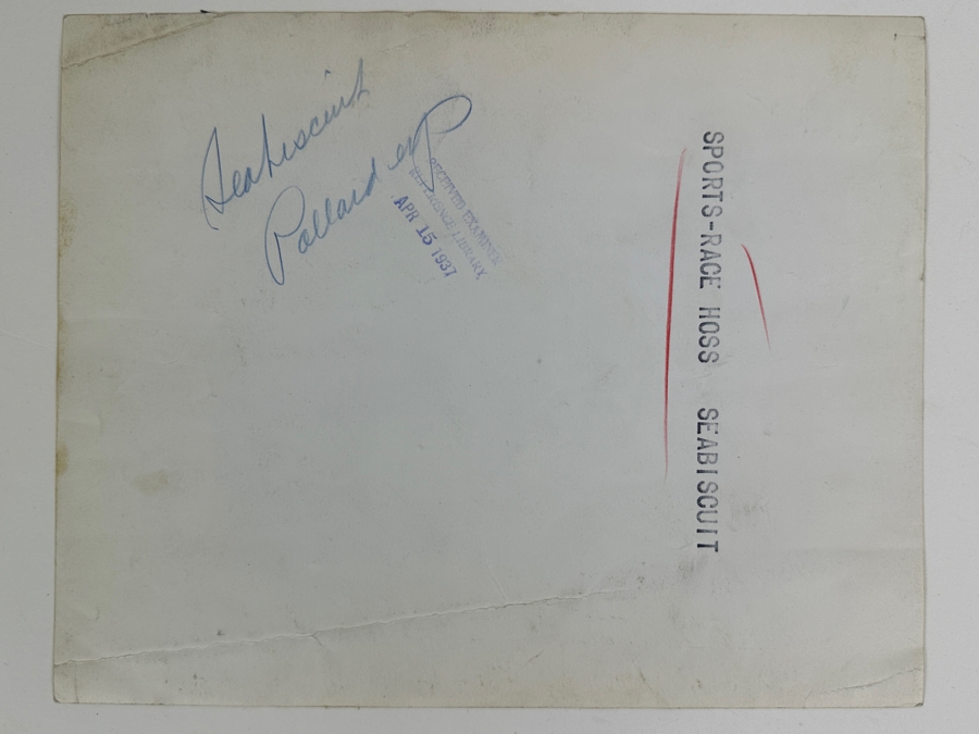 Just Added - Vintage 1937 Original B&W Photograph Of Seabiscuit And Red Pollard Horse Racing 10 X 8 [Photo 5]