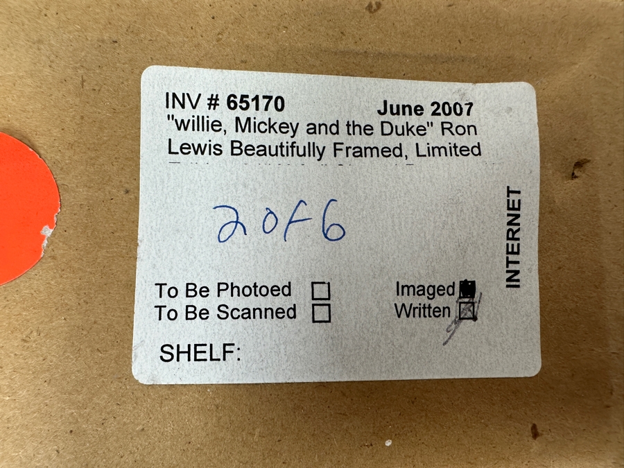 Autographed Ron Lewis Artwork Print Signed By Willie Mays, Mickey Mantle & Duke Snider Limited Edition Numbered 464 Of 500 20.5 X 25 Framed 27 X 31.5 [Photo 13]