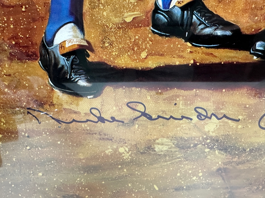 Autographed Ron Lewis Artwork Print Signed By Willie Mays, Mickey Mantle & Duke Snider Limited Edition Numbered 464 Of 500 20.5 X 25 Framed 27 X 31.5 [Photo 4]