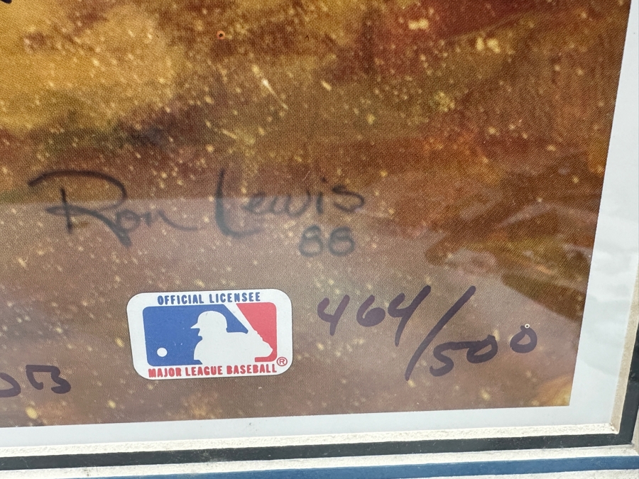 Autographed Ron Lewis Artwork Print Signed By Willie Mays, Mickey Mantle & Duke Snider Limited Edition Numbered 464 Of 500 20.5 X 25 Framed 27 X 31.5 [Photo 7]