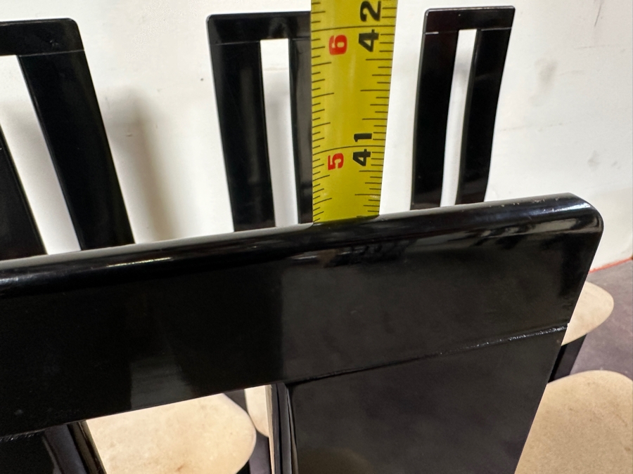 Set Of Five Italian Black Lacquer Dining Chairs By Designer Pietro Costantini For Ello 18W X 17D X 40H [Photo 10]