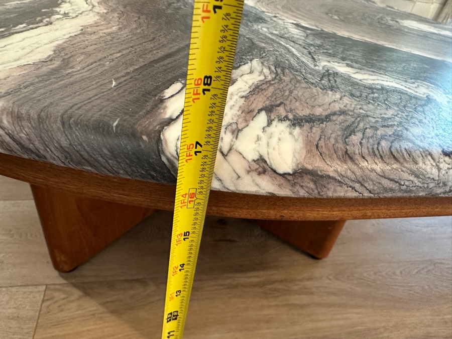 Just Added - Danish Modern Marble Top Coffee Table 55W X 35D X 17H [Photo 6]