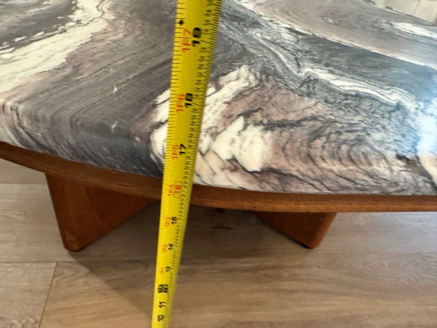 Just Added - Danish Modern Marble Top Coffee Table 55W X 35D X 17H [Photo 5]