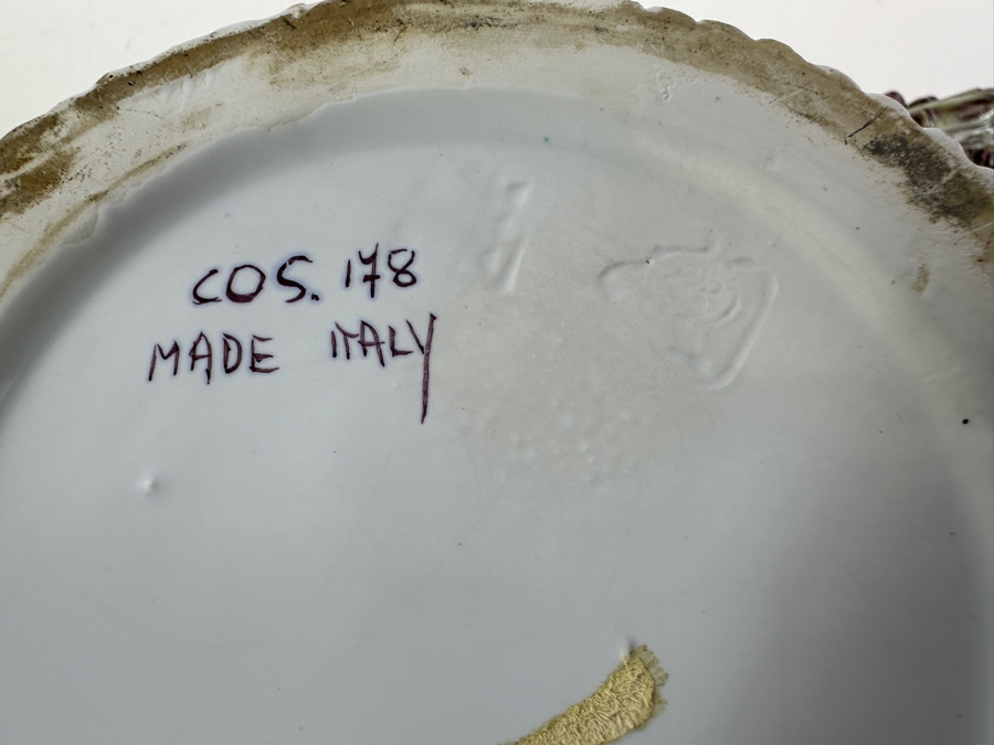 Just Added - Vintage Italian Hand Painted Ceramic Asparagus Lidded Jar Container 7.5W X 9.5H [Photo 7]