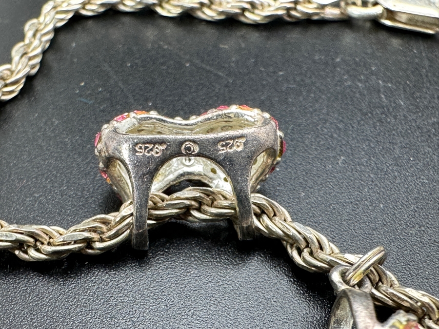 Just Added - Sterling Silver Charm Bracelet 7L 9.3g [Photo 4]