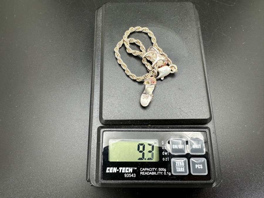 Just Added - Sterling Silver Charm Bracelet 7L 9.3g [Photo 6]