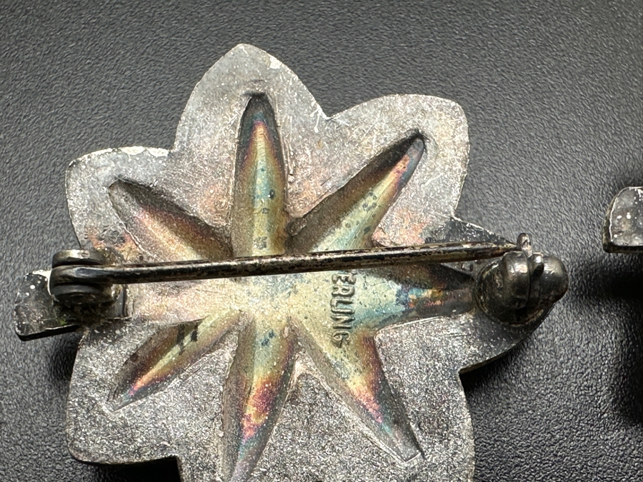 Just Added - (2) Sterling Silver Lieutenant Colonel Rank Shoulder Pins 17g [Photo 3]