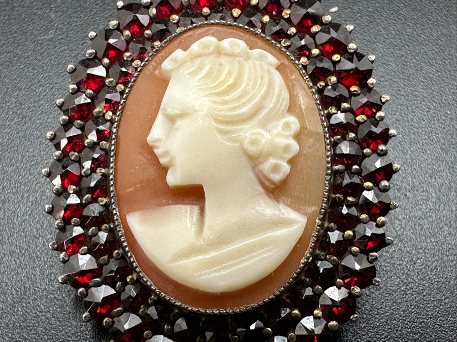 Just Added - Vintage European Silver Carved Cameo Combination Pendant / Pin Brooch 8.6g [Photo 4]