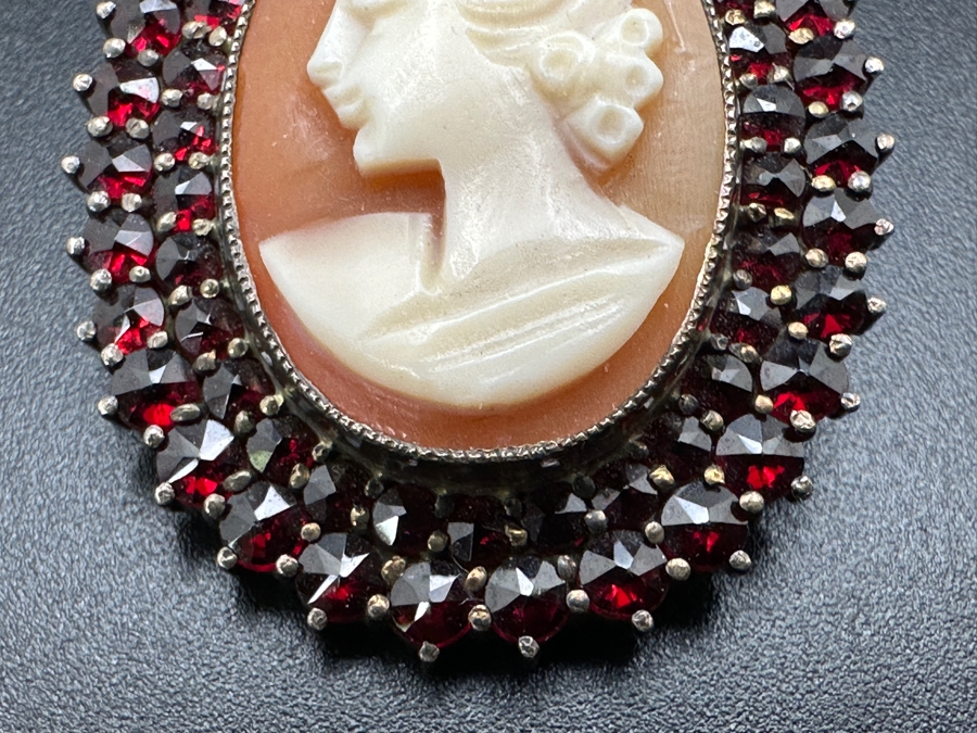 Just Added - Vintage European Silver Carved Cameo Combination Pendant / Pin Brooch 8.6g [Photo 3]