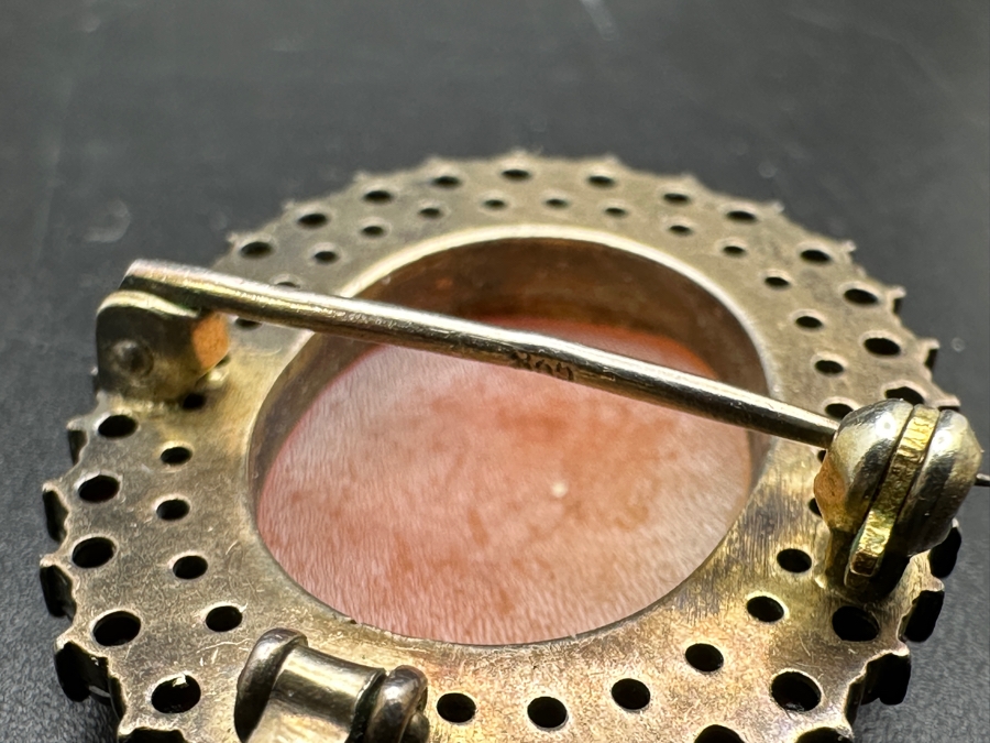 Just Added - Vintage European Silver Carved Cameo Combination Pendant / Pin Brooch 8.6g [Photo 7]