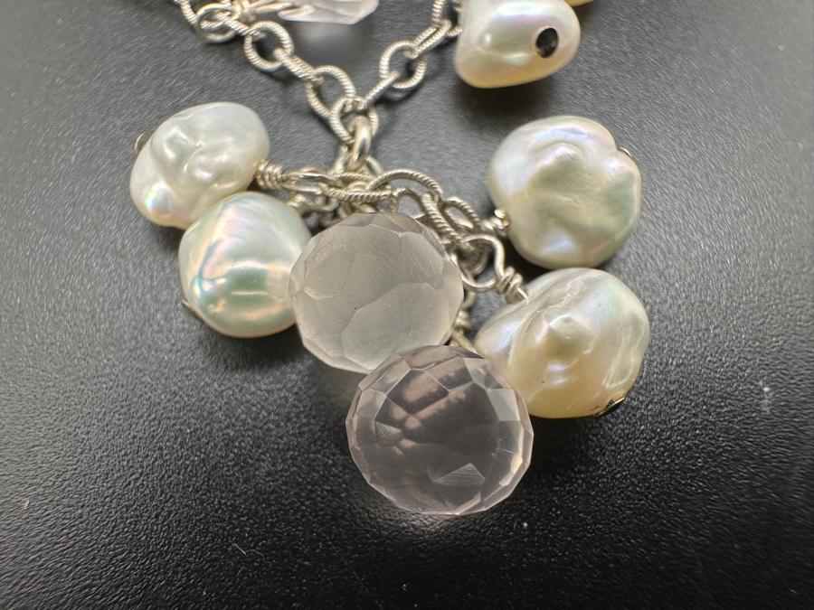 Just Added - Sterling Silver / Pearl 17' Necklace By Peyote Bird 9.8g [Photo 4]