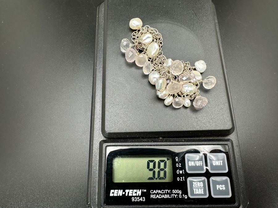 Just Added - Sterling Silver / Pearl 17' Necklace By Peyote Bird 9.8g [Photo 7]