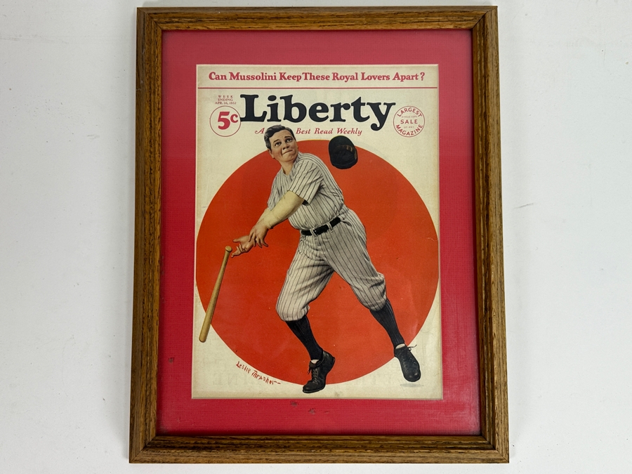 Just Added - Framed April 1932 Liberty Magazine Cover Featuring Babe Ruth 12.5 X 15.5 [Photo 2]