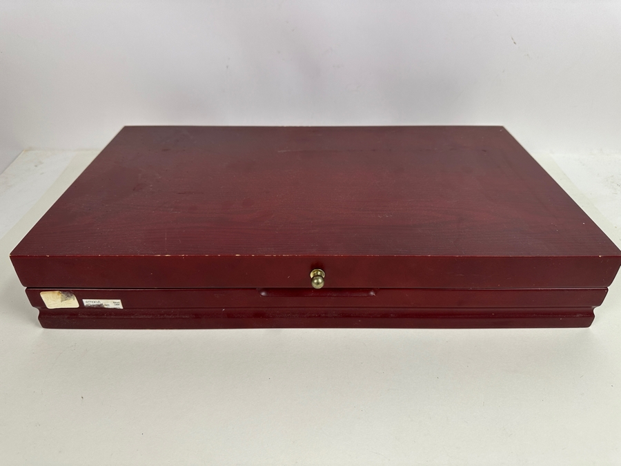 Just Added - Wallace 18/10 Stainless Steel Flatware Set With Wooden Storage Box, Approximate Service For 12 19W X 11D X 3.25H [Photo 4]