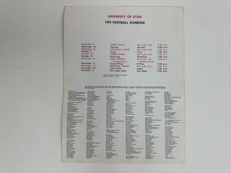 Just Added - Pair Of 1978 University Of Utah Spring College Football Game Programs [Photo 3]