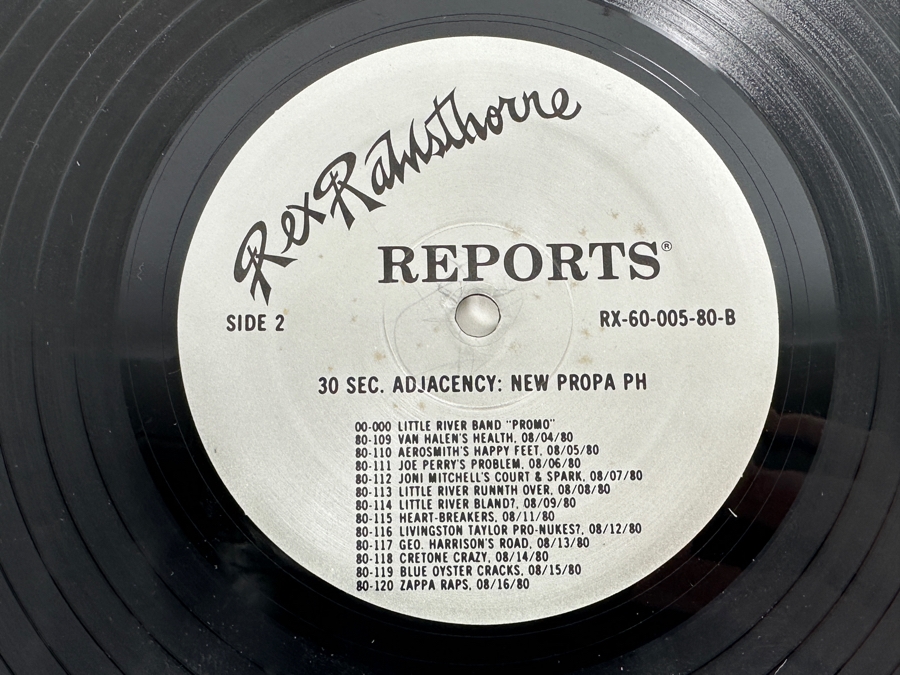Just Added - Rare Rex Rawsthorne Reports Vinyl Record Featuring Devo, Black Sabbath, Van Halen, Aerosmith & More RX-60-005-80 1980 [Photo 4]