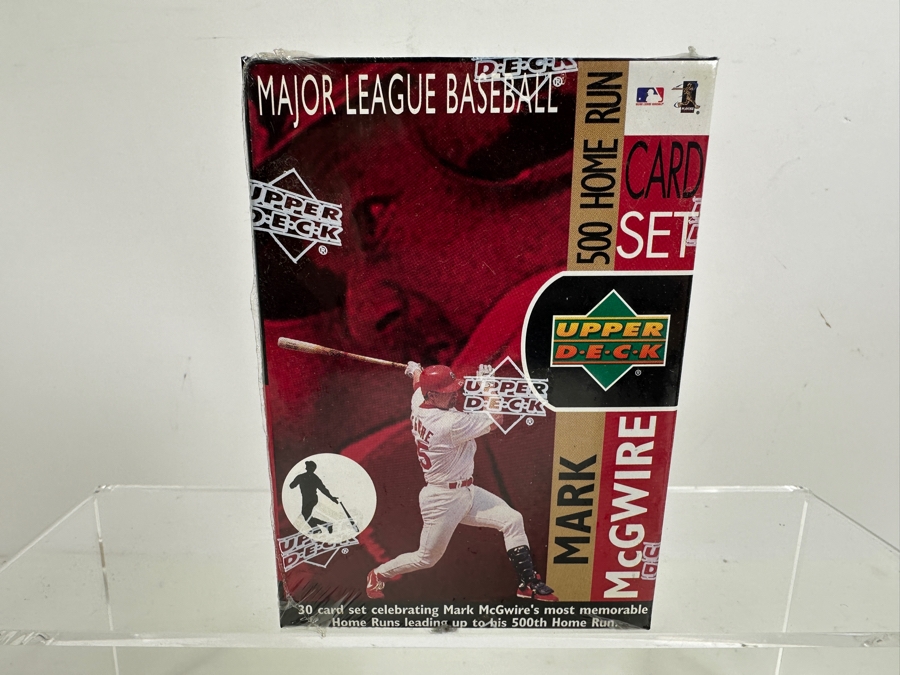 Just Added - Mark McGwire Peronal Model #25 Souvenir Wooden Rawlings Adirondack Bat And Factory Sealed Upper Deck 30 Card Set Celebrating Mark McGwire's 500th Home Run Upper Deck [Photo 4]