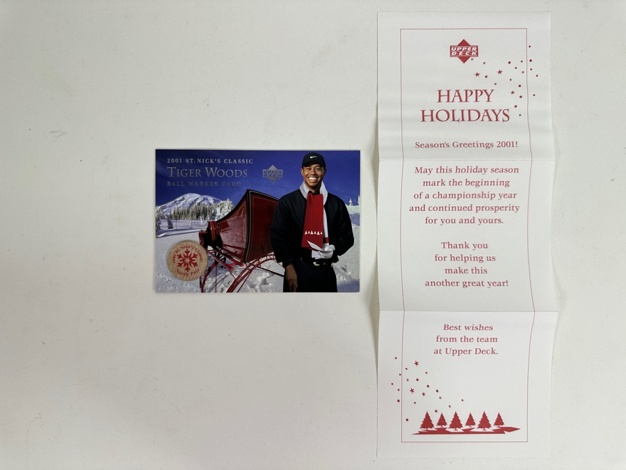 Just Added - 2001 St. Nick's Classic Tiger Woods Ball Marker Card From Upper Deck [Photo 2]