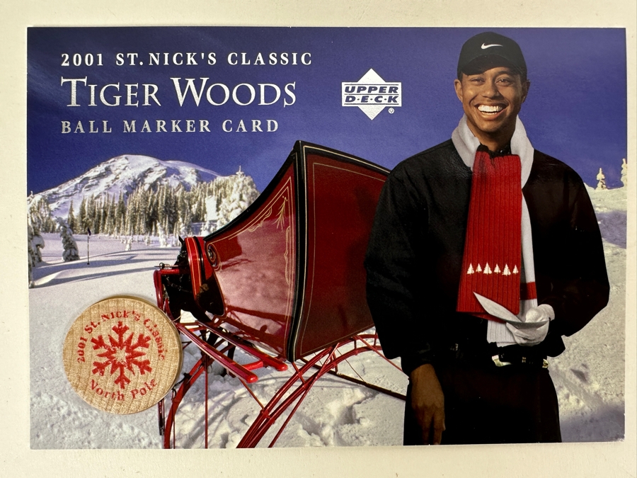 Just Added - 2001 St. Nick's Classic Tiger Woods Ball Marker Card From Upper Deck [Photo 3]