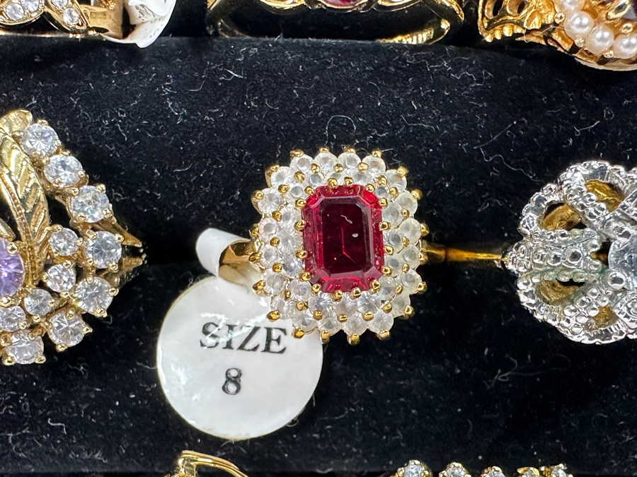 Just Added - (8) Costume Jewelry Rings - Some With Natural Stones - Gold Filled / HGE [Photo 3]