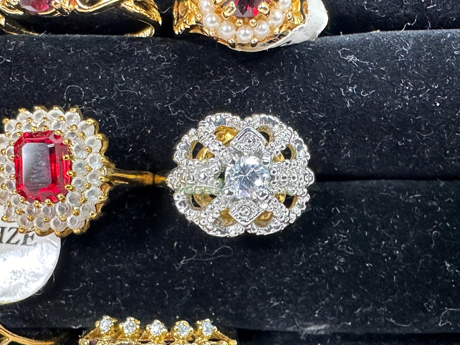 Just Added - (8) Costume Jewelry Rings - Some With Natural Stones - Gold Filled / HGE [Photo 4]