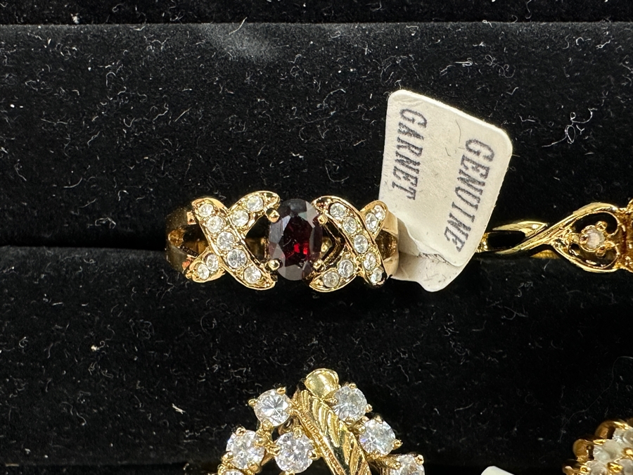 Just Added - (8) Costume Jewelry Rings - Some With Natural Stones - Gold Filled / HGE [Photo 6]
