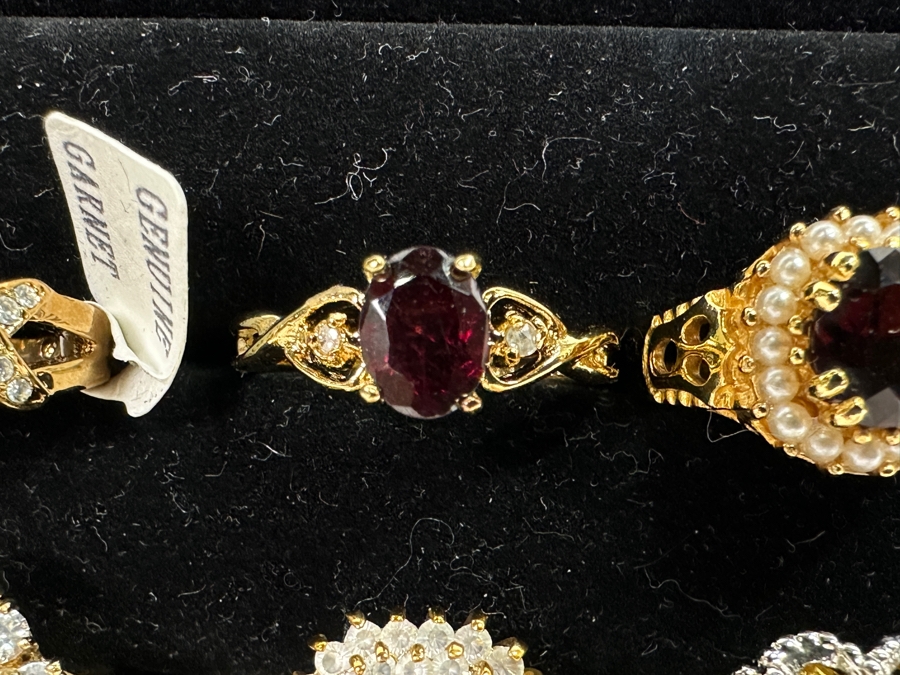 Just Added - (8) Costume Jewelry Rings - Some With Natural Stones - Gold Filled / HGE [Photo 7]