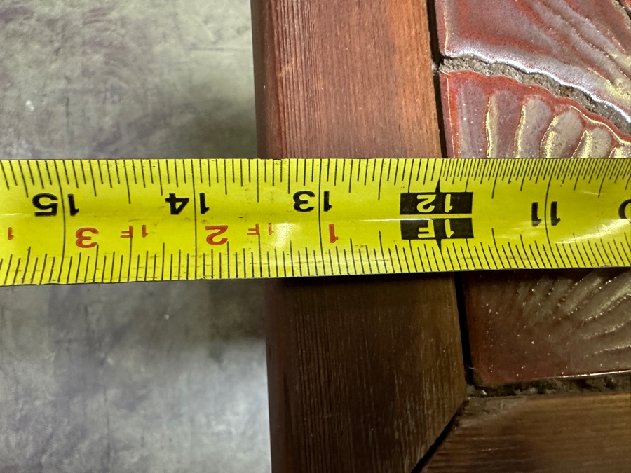 Just Added - Vintage Wooden Tile Top Plant Stand 13.5W X 13.5D X 19H [Photo 5]