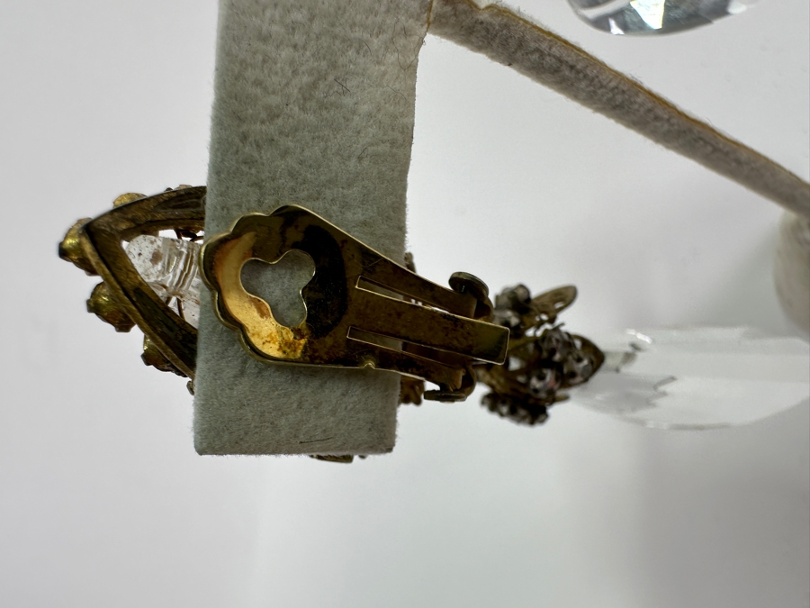 Just Added - Pair Of Vintage Miriam Haskell Clip On Earrings (One Of The Earring Clips Has Been Replaced With A 14K Gold Clip - See Photos) [Photo 12]