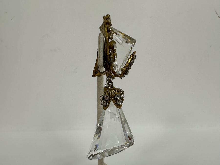 Just Added - Pair Of Vintage Miriam Haskell Clip On Earrings (One Of The Earring Clips Has Been Replaced With A 14K Gold Clip - See Photos) [Photo 8]