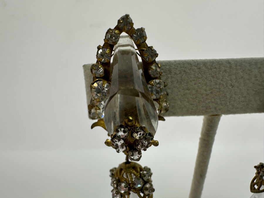 Just Added - Pair Of Vintage Miriam Haskell Clip On Earrings (One Of The Earring Clips Has Been Replaced With A 14K Gold Clip - See Photos) [Photo 7]