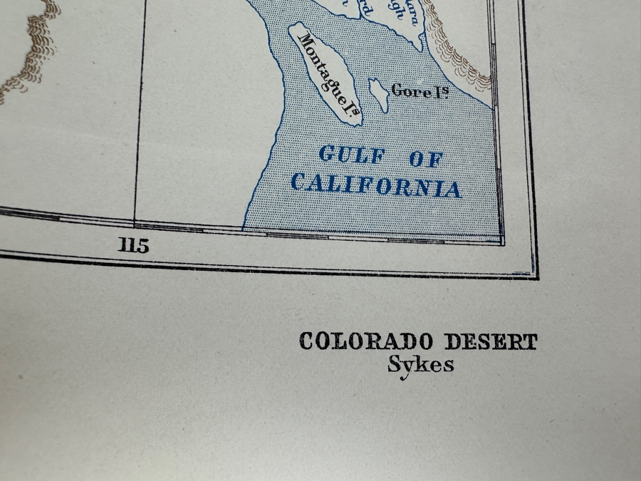 Original Antique 1915 Map & Article: The Reclamation Of A Desert By Godfrey Sykes From The Geographical Journal 1915 [Photo 9]