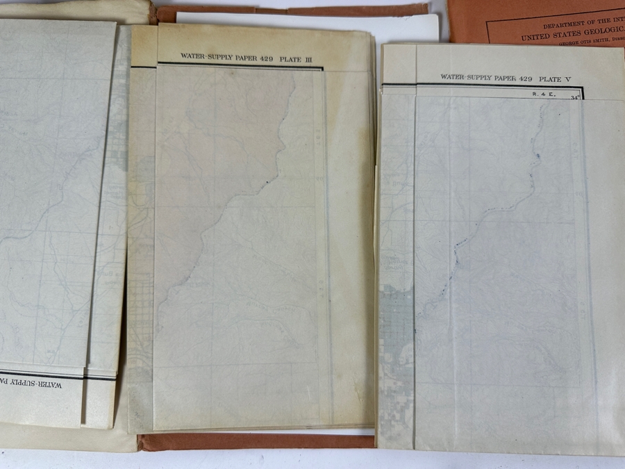 (5) Antique Paperback Books The Department Of The Interior United States Geological Survey: Water Resources Of CA Part III, Springs Of CA, SoCal Floods Of Jan 1916, Desert Watering Places In SoCal & Ground Water In Temecula Basins With Maps [Photo 11]