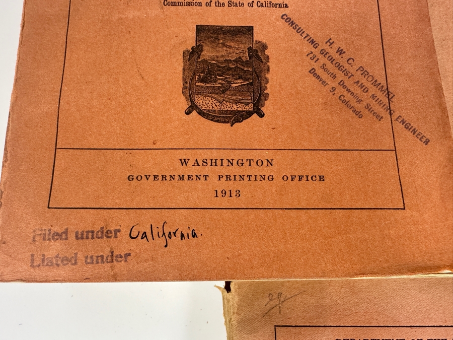 (5) Antique Paperback Books The Department Of The Interior United States Geological Survey: Water Resources Of CA Part III, Springs Of CA, SoCal Floods Of Jan 1916, Desert Watering Places In SoCal & Ground Water In Temecula Basins With Maps [Photo 3]