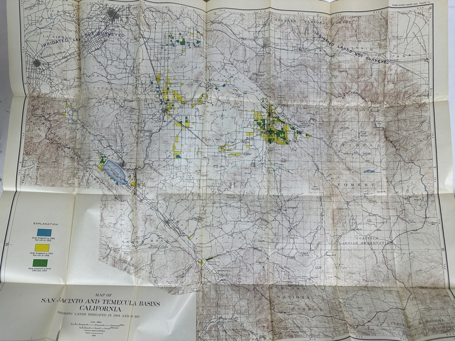 (5) Antique Paperback Books The Department Of The Interior United States Geological Survey: Water Resources Of CA Part III, Springs Of CA, SoCal Floods Of Jan 1916, Desert Watering Places In SoCal & Ground Water In Temecula Basins With Maps [Photo 8]